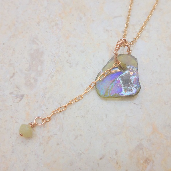 古代の神秘"ローマングラス&14KGF"ペンダント No.34 [00193590]