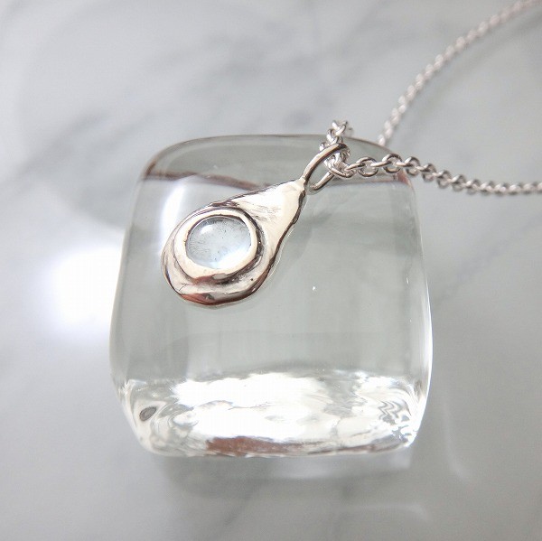 【 3月誕生石：アクアマリン 】雫ペンダント　P416