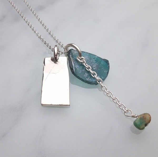 ローマングラス＆シルバープレート ペンダント No.00194533