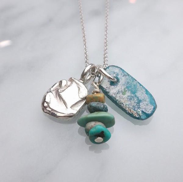 ローマングラス＆シルバープレート ペンダント No.00194534