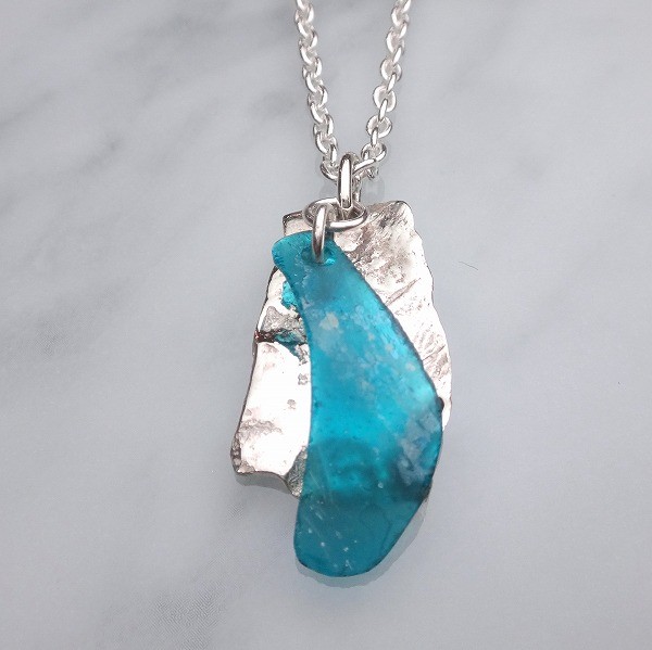 ローマングラス＆シルバープレート ペンダント No.00194541