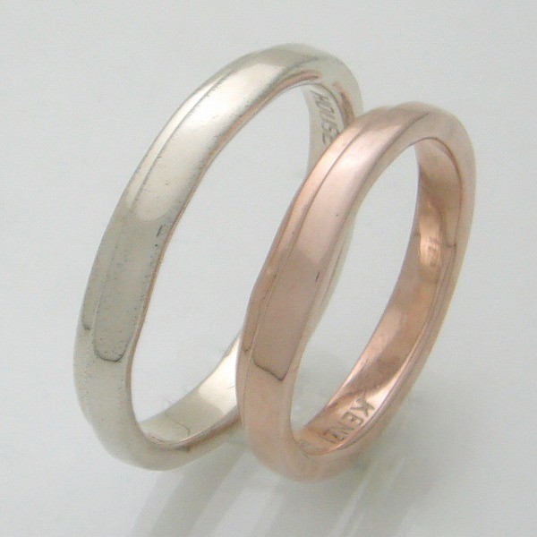 シンプルな段差ペアリング　SRC3001　ピンク＆プラチナシルバー ケンジハウス