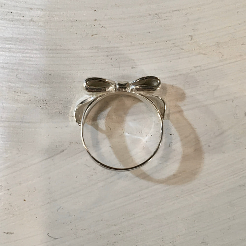 リボンデザインジルコンリング 新品】リボンデザイン リング アクセサリー 指輪 シルバー