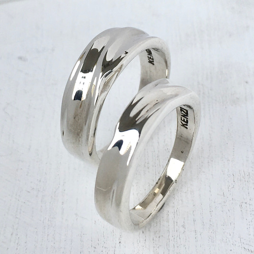 波打つ凹凸のペアリング / silver925 / src3025.3026 / ケンジハウス  