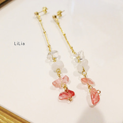 ♡SALE♡50％OFF*サザレロングピアス*1900円→800円 3枚目の画像