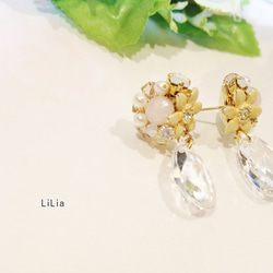 再♥LiLia♥ﾌﾜﾗｰブーケピアス 4枚目の画像