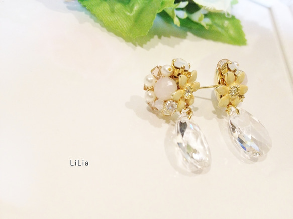 再♥LiLia♥ﾌﾜﾗｰブーケピアス 4枚目の画像