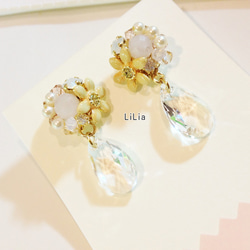 再♥LiLia♥ﾌﾜﾗｰブーケピアス 5枚目の画像