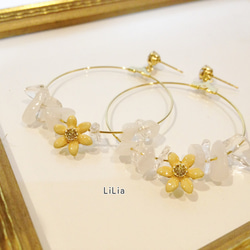 ♡SALE♡50％OFF*yellow flower hoop*1600円→800円 1枚目の画像