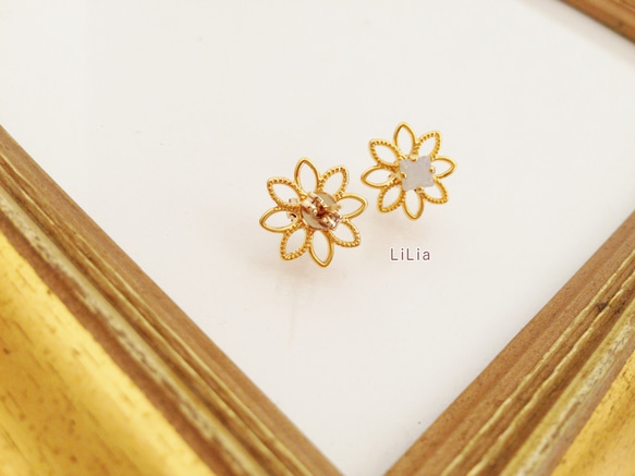LiLia♡ S/S colection♪♪ 　antique gold flower ver.white 3枚目の画像
