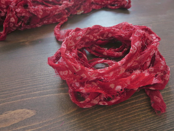 *♥*Silk Chiffon Sari Ribbon Kanoko*♥* 2枚目の画像