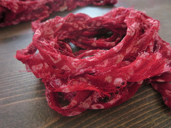 *♥*Silk Chiffon Sari Ribbon Kanoko*♥* 1枚目の画像