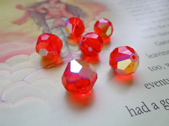 *♥Vintage Swarovski Crystal Beads Art 39 Hyacinth AB 2ps*♥* 2枚目の画像