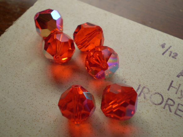 *♥Vintage Swarovski Crystal Beads Art 39 Hyacinth AB 2ps*♥* 4枚目の画像