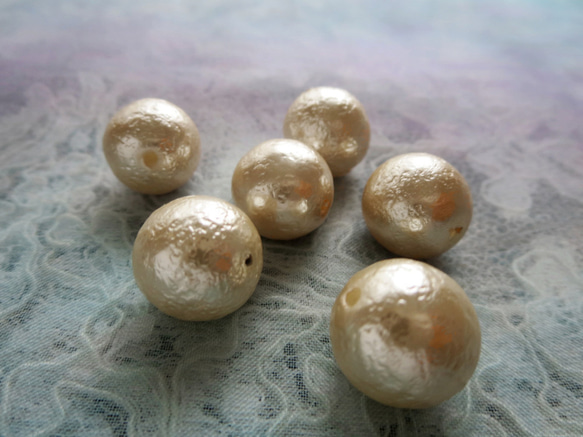 *♥Miriam Haskell Japanese Vintage Glass Pearls Cream 6pcs♥* 2枚目の画像