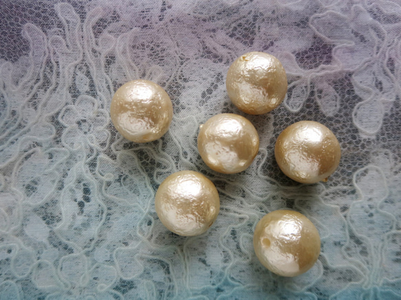 *♥Miriam Haskell Japanese Vintage Glass Pearls Cream 6pcs♥* 3枚目の画像