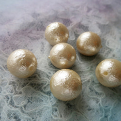 *♥Miriam Haskell Japanese Vintage Glass Pearls Cream 6pcs♥* 1枚目の画像