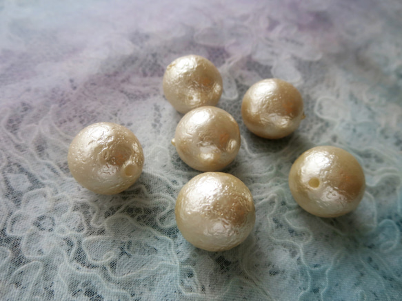 *♥Miriam Haskell Japanese Vintage Glass Pearls Cream 6pcs♥* 1枚目の画像