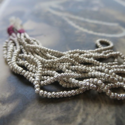 *♥*French Antique Metal Seed Beads Twisted Silver*♥* 1枚目の画像