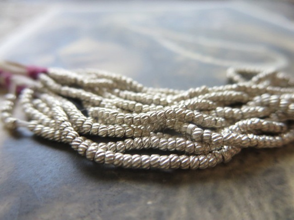 *♥*French Antique Metal Seed Beads Twisted Silver*♥* 4枚目の画像