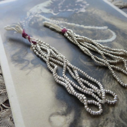 *♥*French Antique Metal Seed Beads Twisted Silver*♥* 6枚目の画像