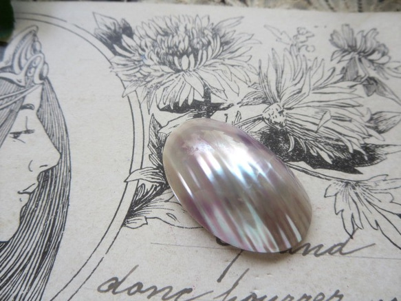 *♥Beautifuly Osmena pearl Cabochon Maroon purple Rainbow♥* 3枚目の画像