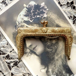 *♥Art Nouveau Antique Purse Flame Gold アールヌーボー 口金♥* 2枚目の画像