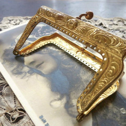 *♥Art Nouveau Antique Purse Flame Gold アールヌーボー 口金♥* 1枚目の画像