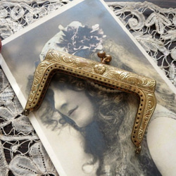 *♥Art Nouveau Antique Purse Flame Gold アールヌーボー 口金♥* 5枚目の画像