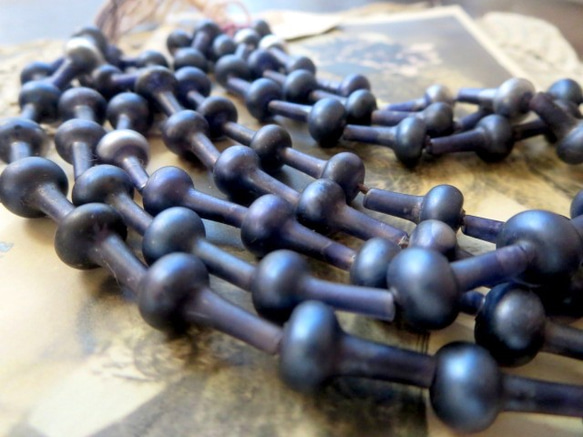 *♥Antique French Souffle Glass Beads Smoky Indigo Blue*♥* 4枚目の画像