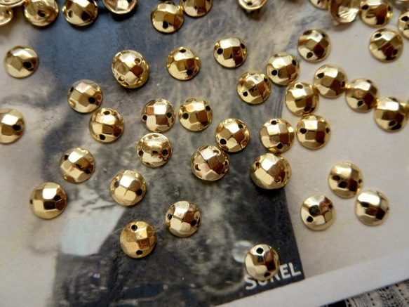 **♥Antique French Metal Sequin Yellow Gold 30pcs♥** 3枚目の画像