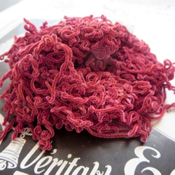 *♥*Antique French Silk Chenille Brown Shade Red*♥* 2枚目の画像