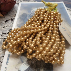 *♥Antique Souffle Glass Beads Semi Matte Gold*♥* 2枚目の画像
