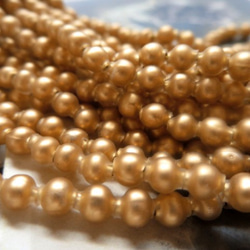 *♥Antique Souffle Glass Beads Semi Matte Gold*♥* 6枚目の画像