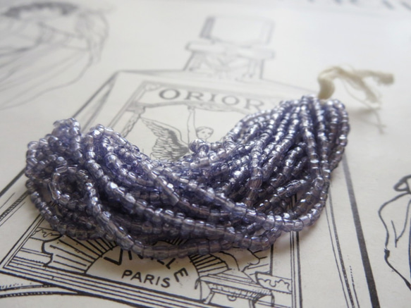 *♥*Czech Vintage Faceted Seed Beads 青藤色*♥* 4枚目の画像