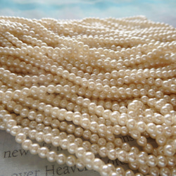 *♥*Japanese Vintage Pearls Soft Pink Shade Ivory 3mm*♥* 2枚目の画像