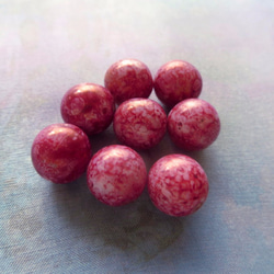 *♥*Vintage West German Rose Red Picasso Beads 4pcs*♥* 1枚目の画像