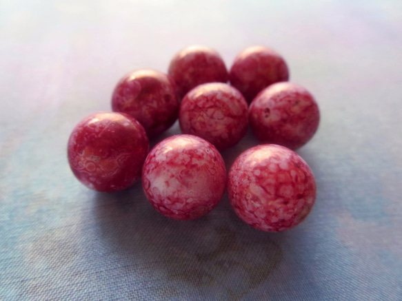 *♥*Vintage West German Rose Red Picasso Beads 4pcs*♥* 2枚目の画像