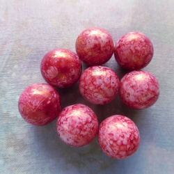 *♥*Vintage West German Rose Red Picasso Beads 4pcs*♥* 3枚目の画像