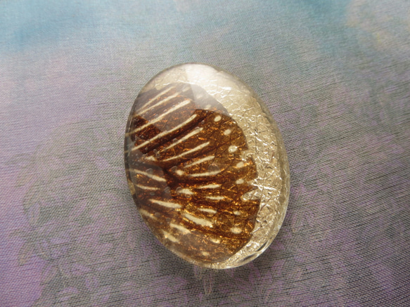 *♥*Butterfly Wing Cabochon Champagne Silver*♥* 4枚目の画像