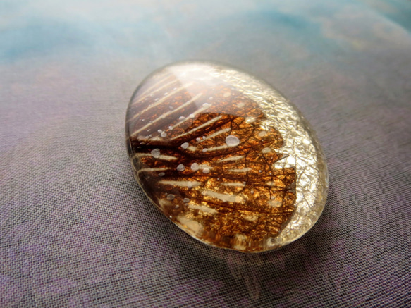 *♥*Butterfly Wing Cabochon Champagne Silver*♥* 2枚目の画像