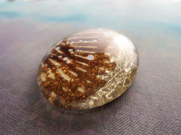 *♥*Butterfly Wing Cabochon Champagne Silver*♥* 3枚目の画像