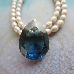 *♥*Vintage Crystal Stone Pear Shape Montana*♥* 4枚目の画像