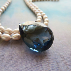 *♥*Vintage Crystal Stone Pear Shape Montana*♥* 5枚目の画像