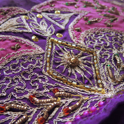 **♥Reserved♥** Vintage Sari Trim Purple & Pink Zari Work*♥** 2枚目の画像