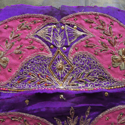 **♥Reserved♥** Vintage Sari Trim Purple & Pink Zari Work*♥** 3枚目の画像