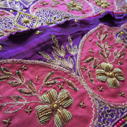 **♥Reserved♥** Vintage Sari Trim Purple & Pink Zari Work*♥** 4枚目の画像