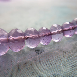 *♥Amethyst Gemstone Beads *宝石質 ローズアメジスト ボタンカット♥* 2枚目の画像