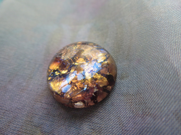 *♥*Vintage Czech Glass Fire opal Cabochon Round Purple*♥* 3枚目の画像