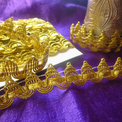 *♥*Moroccan Yellow Gold Metallic Blade Trim 1m*♥* 1枚目の画像